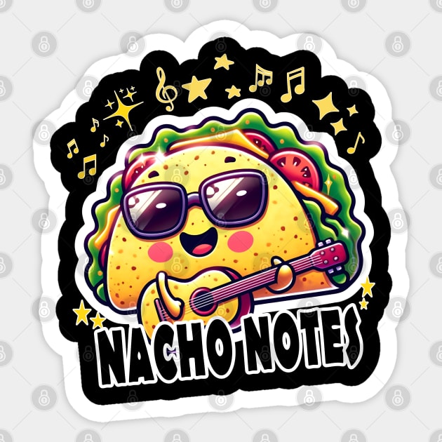 Rockin' Baby Taco Guitarist Sticker by TaansCreation 